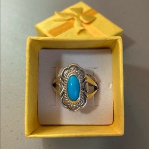 Native American Sleeping Beauty Turquoise Navajo Ring